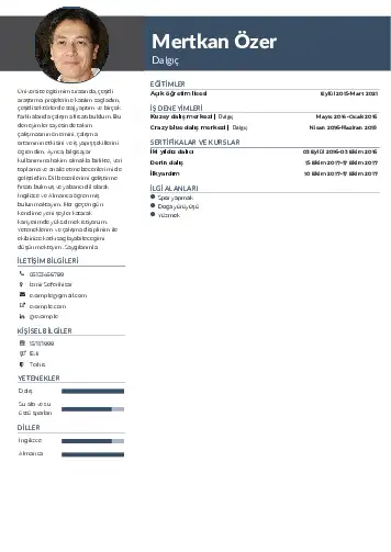 Dalgıç CV Örnekleri cv indir